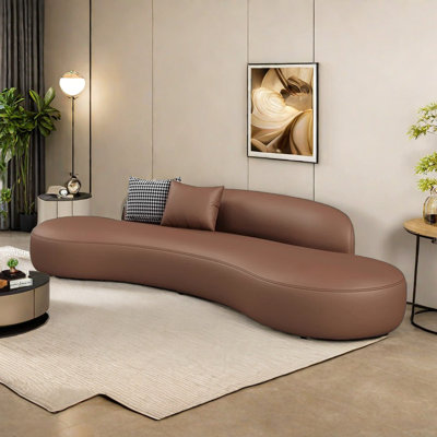Brown curved sofa discount